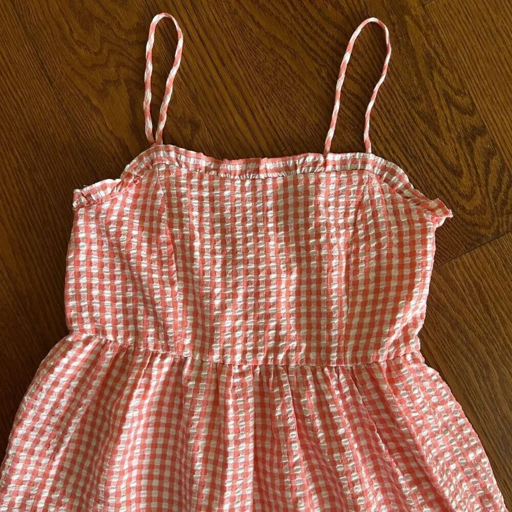 NWT Wild Fable Gingham Spaghetti Strap Mini Tiered Ruffle Dress Size Small